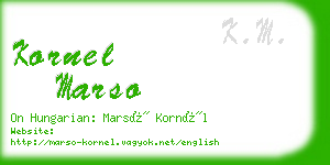 kornel marso business card